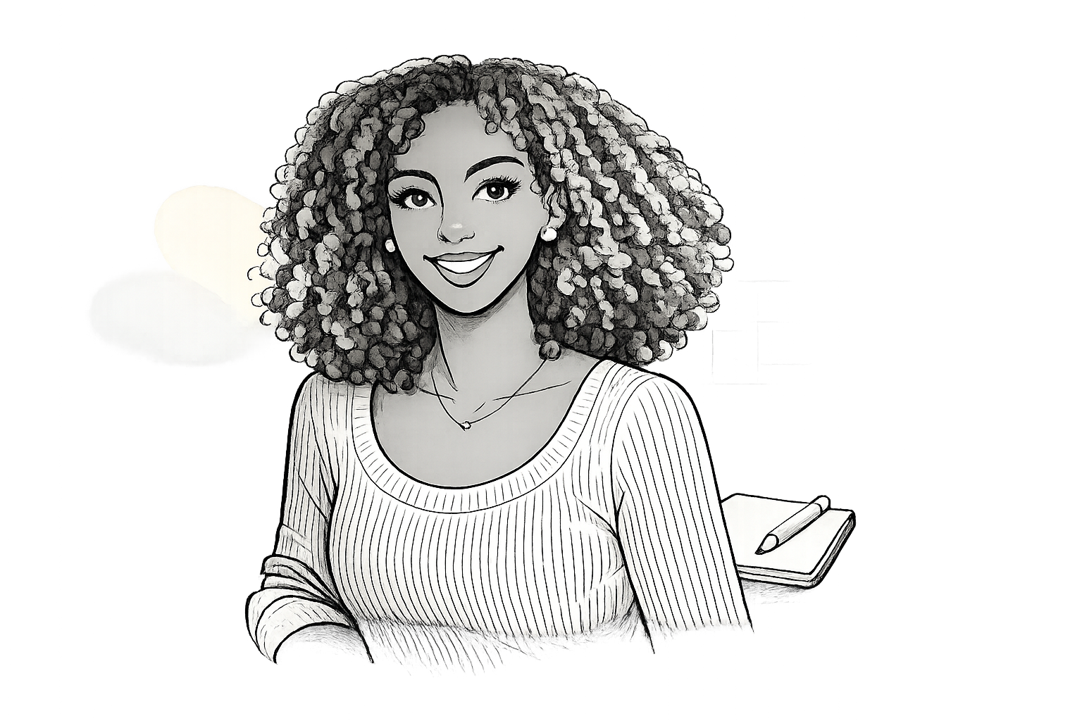Illustrated portrait of Feven Debela